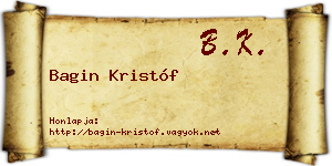 Bagin Kristóf névjegykártya