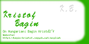 kristof bagin business card